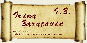 Irina Baratović vizit kartica